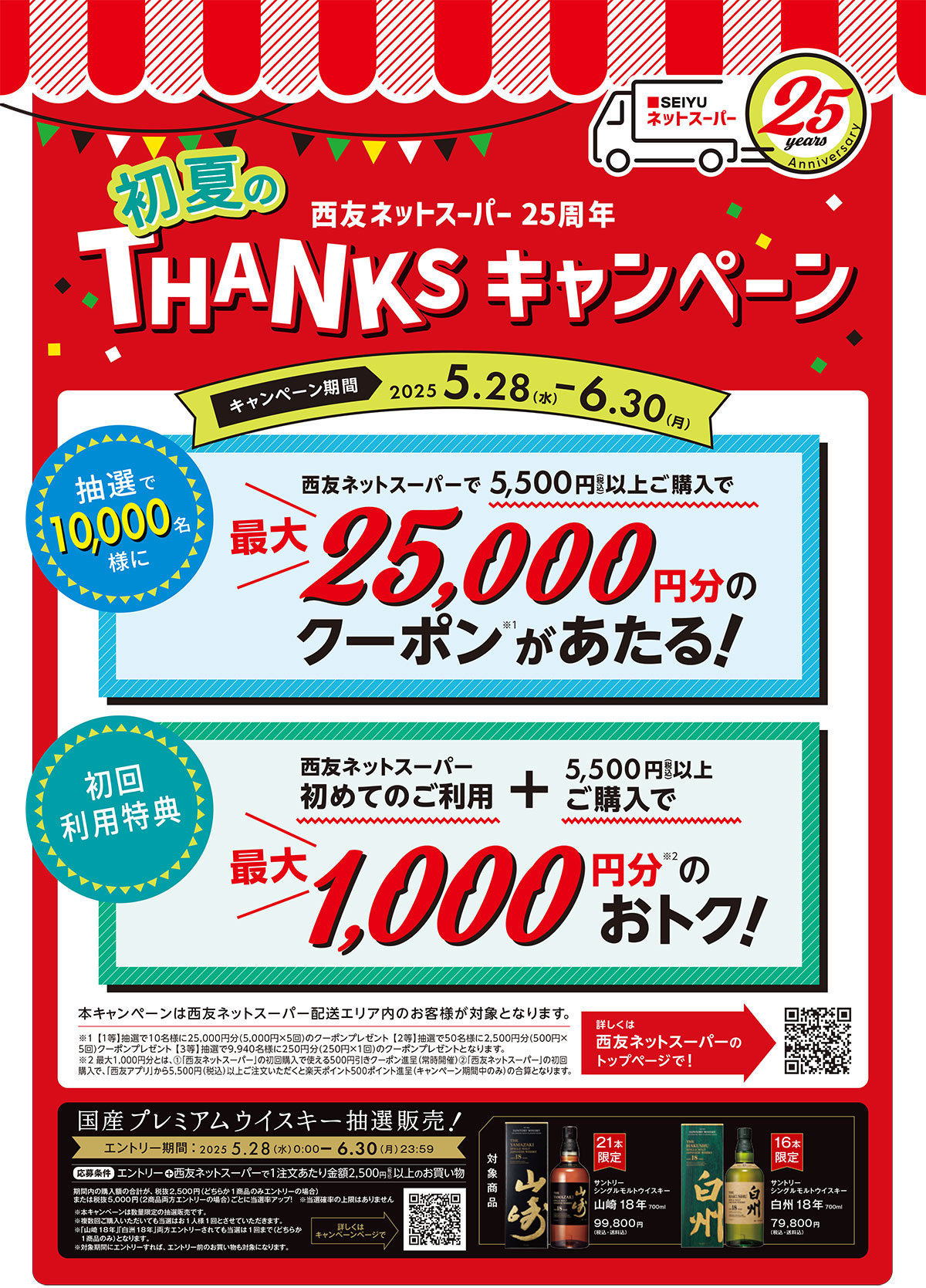 【西友ネットスーパー】最大「2万5000円」クーポン当たる！　25周年で大盤振る舞いスタート！の画像2