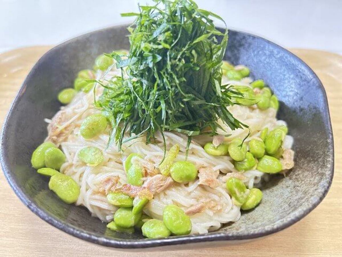枝豆とツナ缶だけ【枝豆そうめんチャンプルー】作ったら、どハマリ！　「正直飽きた」そうめんが蘇るレシピの画像1