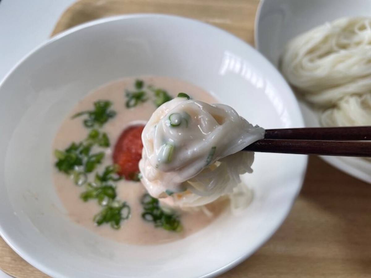 「ムフゥ」一口目でため息出るうまさ！【明太クリームつけそうめん】夏が終わるまでに食べてほしいレシピの画像6