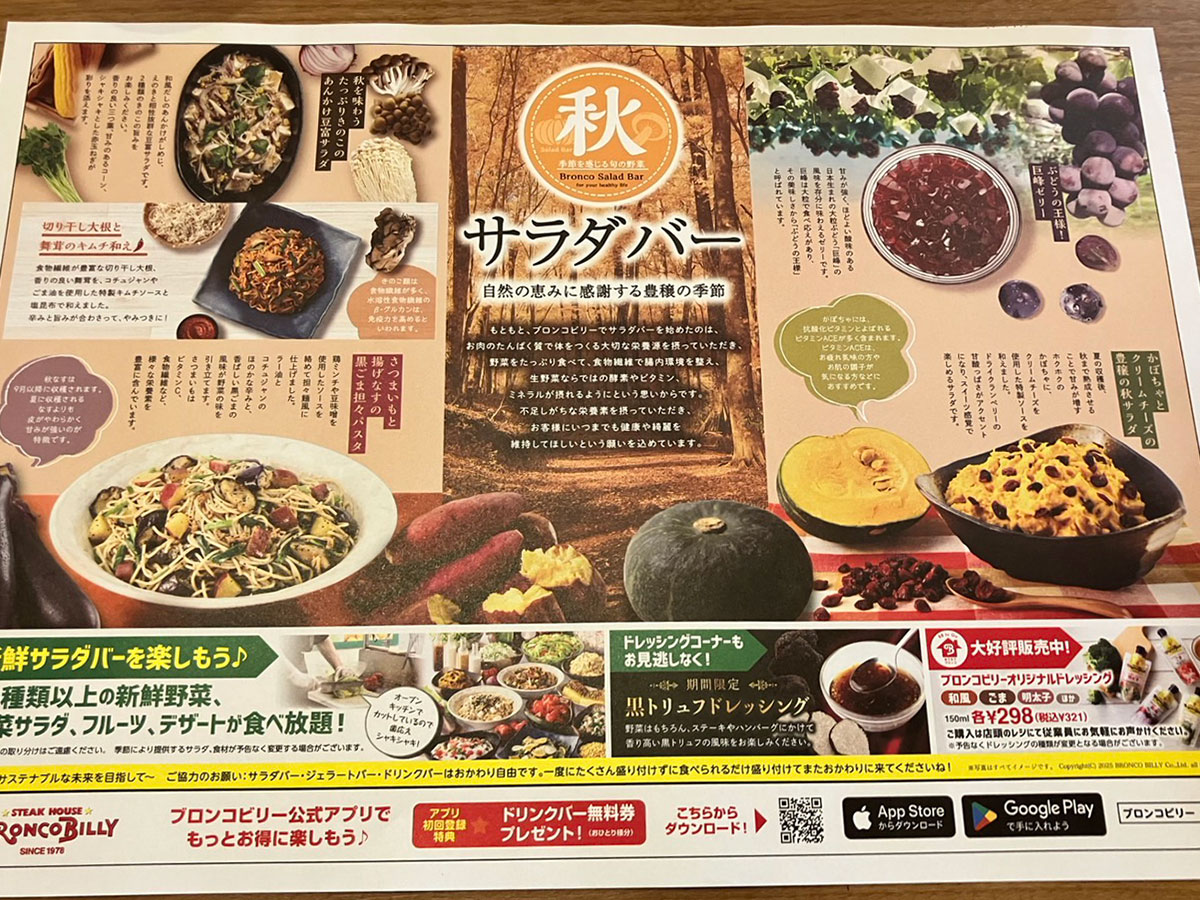 【ブロンコビリー】「秋サラダバー」は11月まで！ 「ランチ限定1,080円」肉を食べなくても大満足のラインアップとは？の画像2